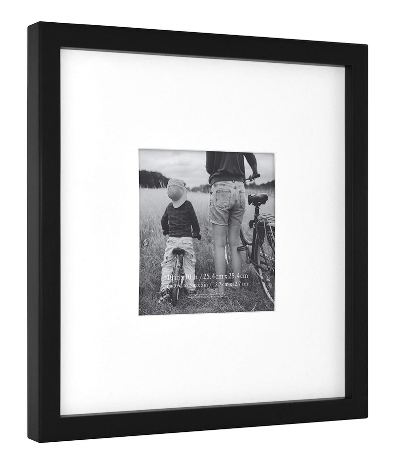 MCS East Village 10x10 Matted Square Picture Frame with 5x5 Photo Display, Black Wall Hanging Frame for Photos & Artwork (4-Pack) - Image 2